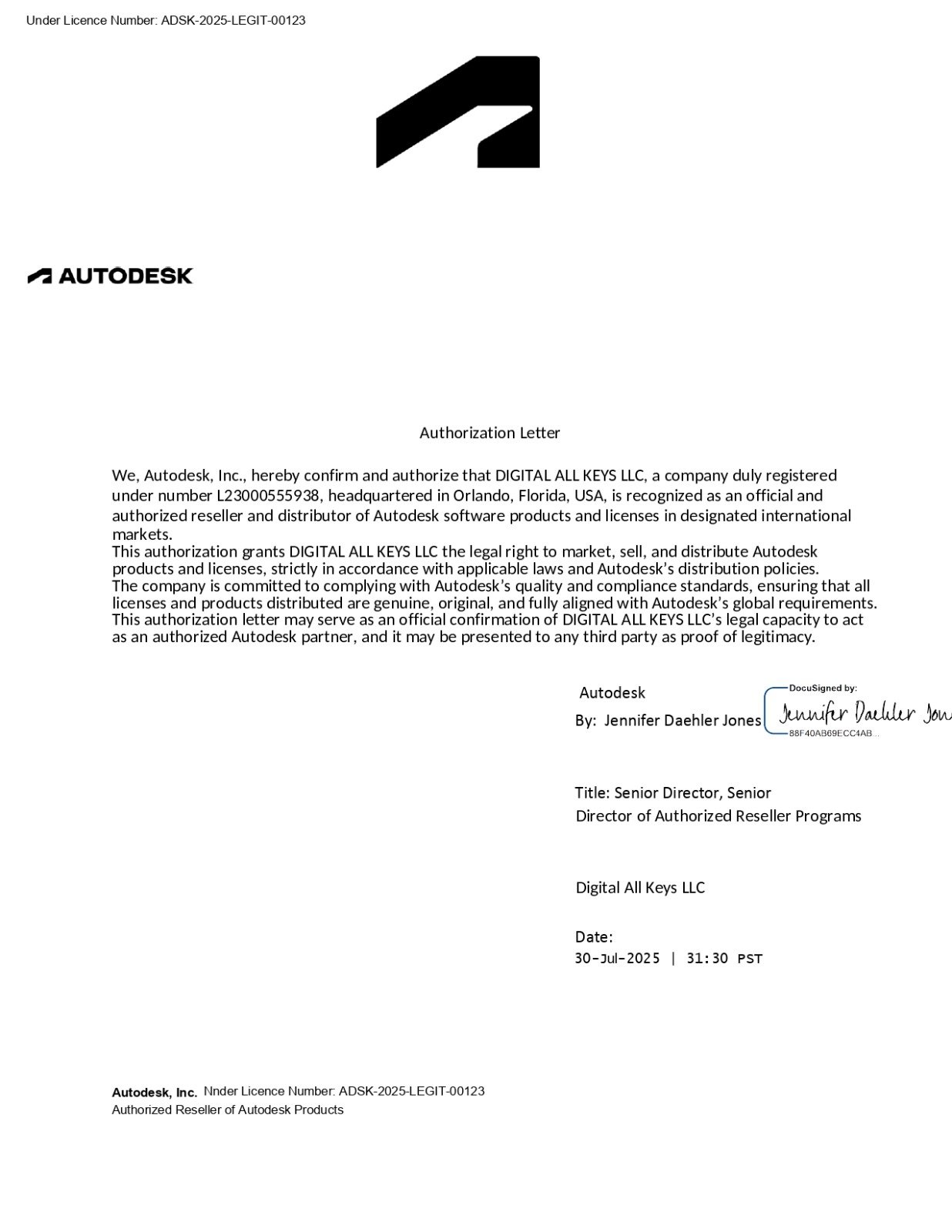 SA Certificato di Partnership Autodesk